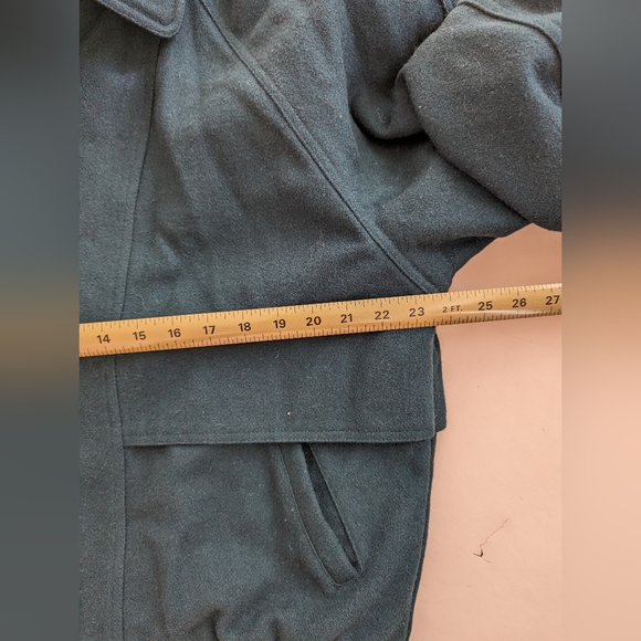 Clipper Mist Retro Vintage Dark Green Wool Bomber Jacket Size Large - Picture 10 of 14